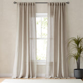 Custom Belgian Linen Semi Sheer Curtains