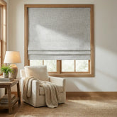 100% Blackout Custom Roman Shades- Premium Custom Linen Bamboo Knit Texture
