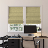 Custom Linen 100% Blackout Roman Shades