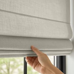 Custom Semi-Blackout Textured Roman Blinds