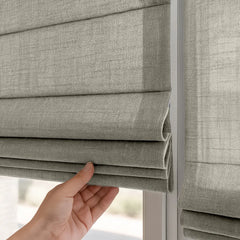Semi-Blackout Custom Roman Blinds - Linen Blend Fabric