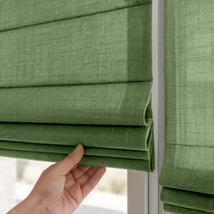 Semi-Blackout Custom Roman Blinds - Linen Blend Fabric