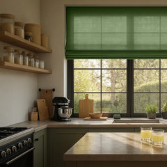 Semi-Blackout Custom Roman Blinds - Linen Blend Fabric