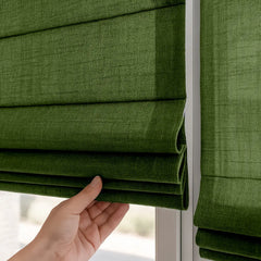 Semi-Blackout Custom Roman Blinds - Linen Blend Fabric