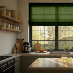 Semi-Blackout Custom Roman Blinds - Linen Blend Fabric