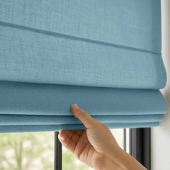 Custom Semi-Blackout Textured Roman Blinds