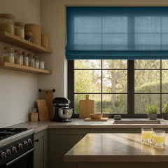 Semi-Blackout Custom Roman Blinds - Linen Blend Fabric