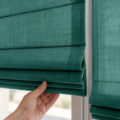 Semi-Blackout Custom Roman Blinds - Linen Blend Fabric