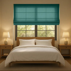 Custom Semi-Light Filtering Roman Curtains
