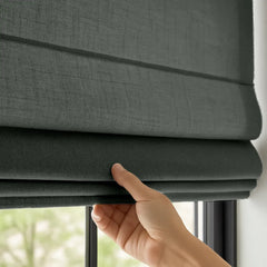 Custom Semi-Blackout Textured Roman Blinds