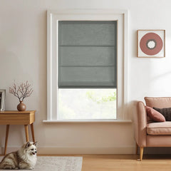 DRAPERYUSA-Custom Semi-Blackout Linen Roman Shades