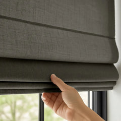 Custom Semi-Blackout Textured Roman Blinds