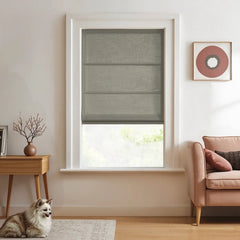 DRAPERYUSA-Custom Semi-Blackout Linen Roman Shades