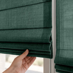 Semi-Blackout Custom Roman Blinds - Linen Blend Fabric