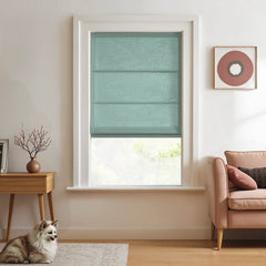 DRAPERYUSA-Custom Semi-Blackout Linen Roman Shades