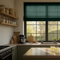 Semi-Blackout Custom Roman Blinds - Linen Blend Fabric