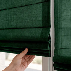 Semi-Blackout Custom Roman Blinds - Linen Blend Fabric