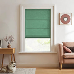 DRAPERYUSA-Custom Semi-Blackout Linen Roman Shades