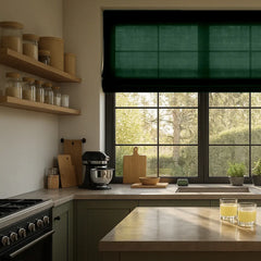 Semi-Blackout Custom Roman Blinds - Linen Blend Fabric