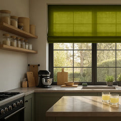 Semi-Blackout Custom Roman Blinds - Linen Blend Fabric