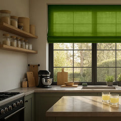 Semi-Blackout Custom Roman Blinds - Linen Blend Fabric