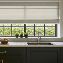 Custom Semi-Blackout Textured Roman Blinds