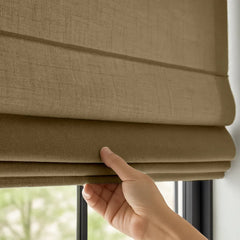 Custom Semi-Blackout Textured Roman Blinds