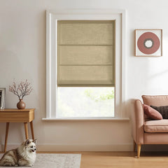 DRAPERYUSA-Custom Semi-Blackout Linen Roman Shades