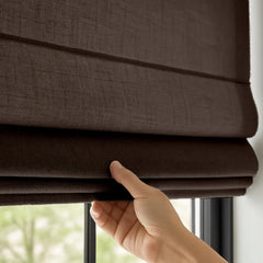 Custom Semi-Blackout Textured Roman Blinds
