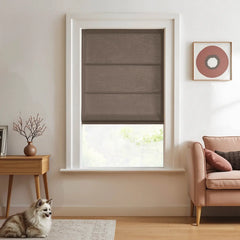DRAPERYUSA-Custom Semi-Blackout Linen Roman Shades