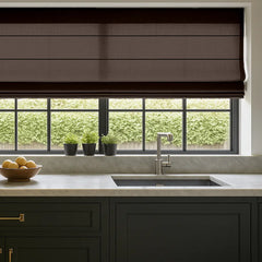 Custom Semi-Blackout Textured Roman Blinds