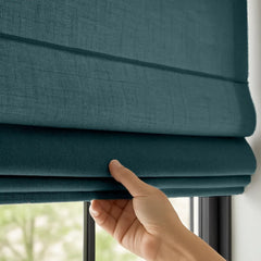 Custom Semi-Blackout Textured Roman Blinds