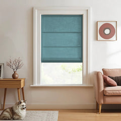 DRAPERYUSA-Custom Semi-Blackout Linen Roman Shades