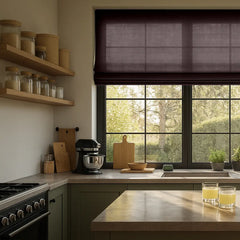 Semi-Blackout Custom Roman Blinds - Linen Blend Fabric