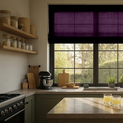 Semi-Blackout Custom Roman Blinds - Linen Blend Fabric