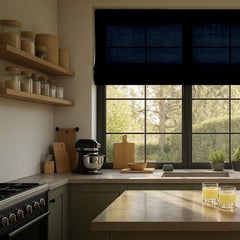 Semi-Blackout Custom Roman Blinds - Linen Blend Fabric