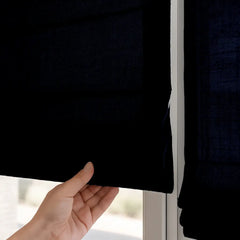Semi-Blackout Custom Roman Blinds - Linen Blend Fabric