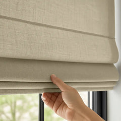 Custom Semi-Blackout Textured Roman Blinds