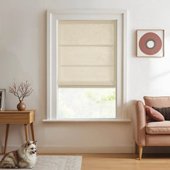 DRAPERYUSA-Custom Semi-Blackout Linen Roman Shades