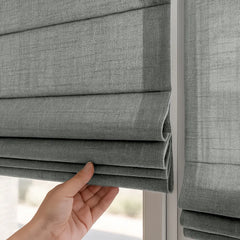 Semi-Blackout Custom Roman Blinds - Linen Blend Fabric