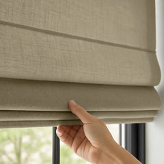 Custom Semi-Blackout Textured Roman Blinds