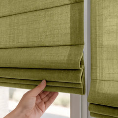 Semi-Blackout Custom Roman Blinds - Linen Blend Fabric