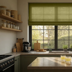 Semi-Blackout Custom Roman Blinds - Linen Blend Fabric