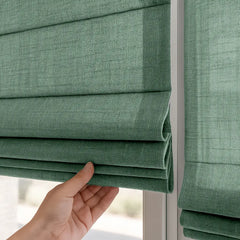 Semi-Blackout Custom Roman Blinds - Linen Blend Fabric