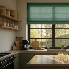 Semi-Blackout Custom Roman Blinds - Linen Blend Fabric