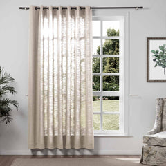 Custom Linen-Blend Blackout Grommet Curtains | 25 Colors & Thermal Lining
