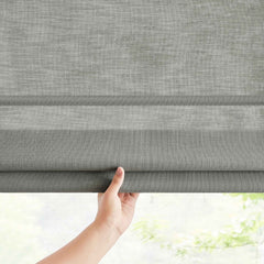 Custom Cordless Linen Roman Shades