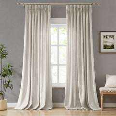 Custom Heavy 100% Blackout Linen Curtains
