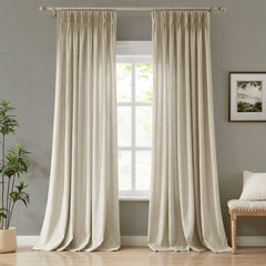 Custom Heavy 100% Blackout Linen Curtains
