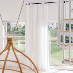 Custom Flora Linen Semi Sheer Curtains